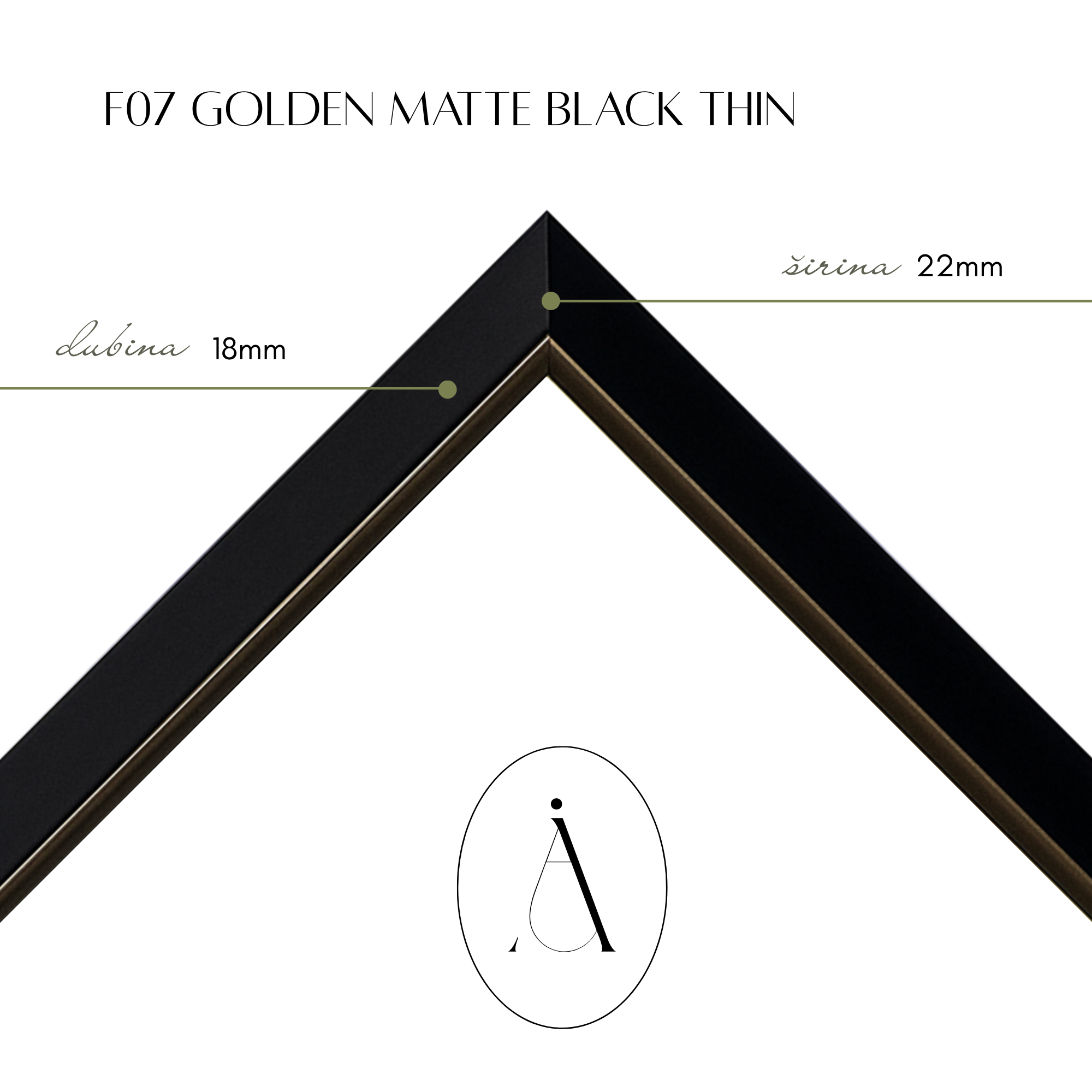 Minijature Trio set - Golden Matte Black Thin Frame